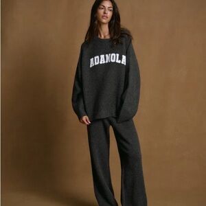 Adanola Charcoal Varsity Knit Set